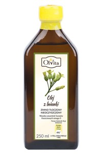 Olej rydzowy z lnianki tłoczony na zimno, nieoczyszczony 250ml - Olvita