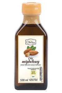 Olej migdałowy ze słodkich migdałów tłoczony na zimno nieoczyszczony 100ml - Olvita