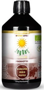 SUPLEMENT DIETY KONCENTRAT NAPOJU PROBIOTYCZNEGO KURKUMA IMBIR PIEPRZ BIO 500 ml - JOY DAY