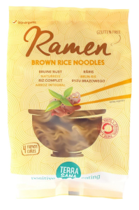 MAKARON RAMEN NOODLE Z RYŻU BRĄZOWEGO BEZGLUTENOWY BIO 280 g - TERRASANA