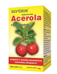 Acerola 500 - naturalna witamina C (100 tabletek) SANBIOS