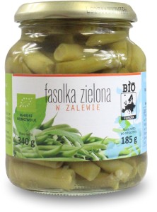 FASOLKA ZIELONA W ZALEWIE W SŁOIKU BIO 340 g (185 g) - BIO EUROPA