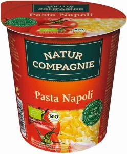 ZUPA W KUBKU Z MAKARONEM I SOSEM POMIDOROWYM NAPOLI BEZ DODATKU CUKRÓW BIO 59 g - NATUR COMPAGNIE