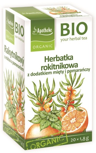 Herbatka rokitnikowa z dodatkiem mięty i pomarańczy