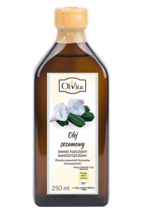 Olej sezamowy tłoczony na zimno nieoczyszczony 250ml - Olvita