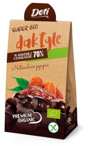 DAKTYLE W CZEKOLADZIE GORZKIEJ BEZGLUTENOWE BIO 50 g - DOTI
