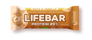 BATON ORZECHOWO-WANILIOWY PROTEINOWY RAW BIO 47 g - LIFEFOOD