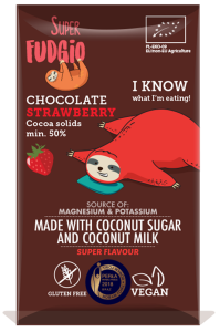 CZEKOLADA TRUSKAWKOWA BEZGLUTENOWA BIO 80 g - SUPER FUDGIO