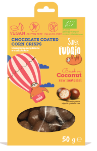 CHRUPKI KUKURYDZIANE W CZEKOLADZIE BEZGLUTENOWE BIO 50 g - SUPER FUDGIO
