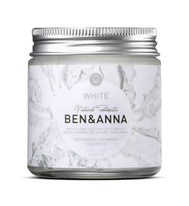 PASTA DO ZĘBÓW WYBIELAJĄCA BEZ FLUORU W SŁOIKU 100 ml - BEN&ANNA
