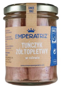 TUŃCZYK ŻÓŁTOPŁETWY W SOSIE WŁASNYM 200 g (140 g) (SŁOIK) - EMPERATRIZ