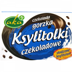 Draże ksylitolowe CZEKOLADA GORZKA 33g AKA