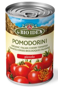 POMIDORY CHERRY W SOSIE POMIDOROWYM BIO 400 g (PUSZKA) - LA BIO IDEA