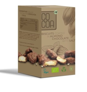HERBATNIKI MINI W CZEKOLADZIE MIGDAŁOWEJ Z SOLĄ BIO 80 g - COCOA