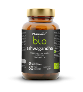 ASHWAGANDHA EKSTRAKT BEZGLUTENOWY BIO (250 mg) 60 KAPSUŁEK - PHARMOVIT