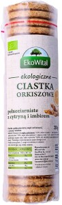 Ciastka orkiszowe pełnoziarniste z cytryną i imbirem BIO 250 g EKOWITAL