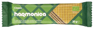 WAFELEK Z KREMEM MLECZNO KAKAOWYM BIO 30g HARMONICA