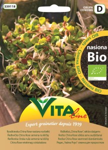 NASIONA RZODKIEWKI CHINA ROSE BIO NA KIEŁKI 20 g VITA LINE (VG9050)