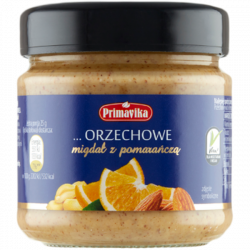 Pasta orzechowa migdał o smaku pomarańczy bezglutenowa 185g PRIMAVIKA