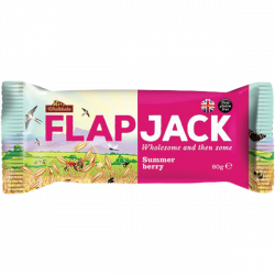 Baton Flapjack malinowo truskawkowy 80g WHOLEBAKE