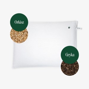 PODUSZKA Z ŁUSKĄ GRYKI I ORKISZU BIAŁA 45x60cm PLANTULE PILLOWS
