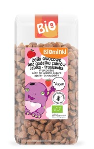 ŻELKI OWOCOWE BEZ CUKRU JABŁKO TRUSKAWKA BIO 400g BG BIOMINKI