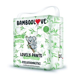 PIELUCHOMAJTKI Z BAMBUSEM ROZMIAR L 9-14 kg 17 szt BAMBOOLOVE