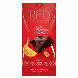 Czekolada z pomarańczą i migdałami -40% kcal 100g RED Delight