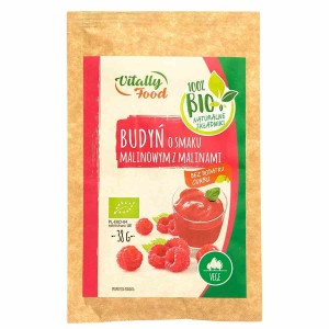 Budyń malinowym z malinami bez cukru BIO 38 g Vitally Food