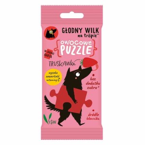Owocowe puzzle żelki nat witaminą C truskawka 20g  Głodny Wilk