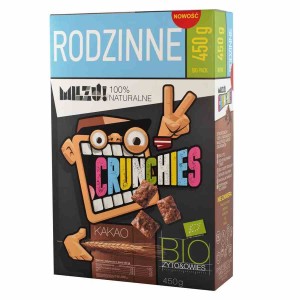 Płatki Crunchies żytnio-owsiane z kakao BIO 450g RODZINNE Milzu!