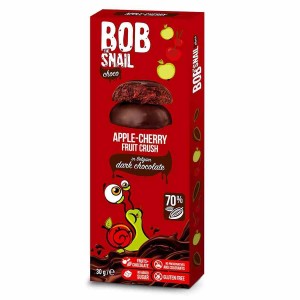 Przekąska jabłko-wiśnia w czekoladzie Bob Snail 30g