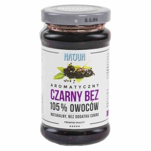 Konfitura czarny bez 105% owoców bez cukru  220 g Natjun