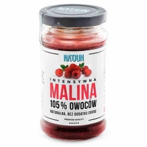 Konfitura malina bez cukru 125% owoców Natjun 240g