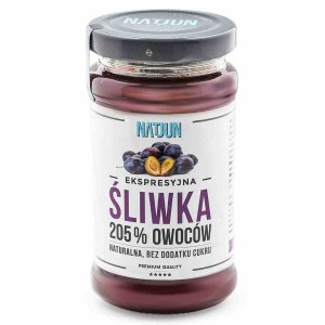 Konfitura śliwka bez cukru 205% owoców Natjun 220g