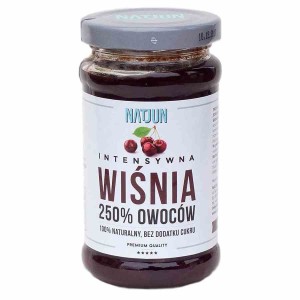 Konfitura wiśnia bez cukru 250% owoców Natjun 240g