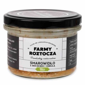 SMAROWIDŁO Z BOCZKIEM I CEBULĄ BIO 180 g (SŁOIK)  - FARMY ROZTOCZA