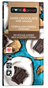 Czekolada gorzka z kokosem 75g Pure&Good