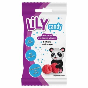 Drażetki malinowe zestaw 10 witamin LILY Candy 40g