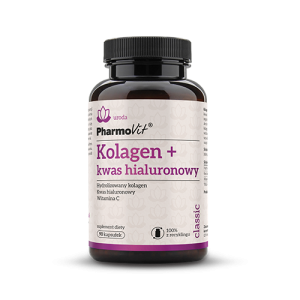 KOLAGEN + KWAS HIALURONOWY 90 KAPSUŁEK 57,15g BEZGLUTENOWY PHARMOVIT (CLASSIC)