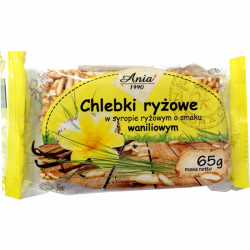Chlebki ryżowe o smaku WANILIOWYM w syropie ryżowym 65g ANIA