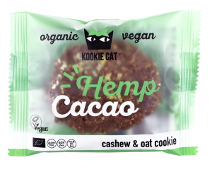 CIASTKO WEGAN Z NASIONAMI KONOPI I KAKAO BIO 50 g BEZGLUTENOWE KOOKIE CAT