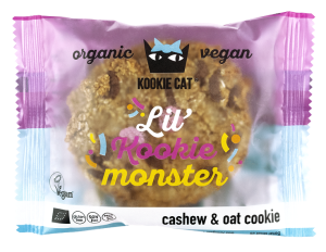 CIASTKO WEGAN Z DRAŻETKAMI CZEK I WANILIĄ BIO 50g BEZGLUTENOWE KOOKIE CAT
