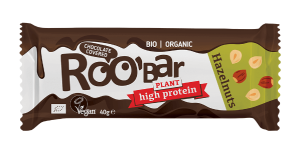 BATON PROTEIN ORZECHY LASK. POLEWA Z CZEKOLADY 40g BEZGLUTENOWY BIO  ROOBAR