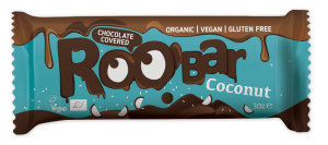 BATON KOKOSOWY W POLEWIE Z GORZKIEJ CZEKOLADY BIO 30 g BEZGLUTENOWY ROOBAR