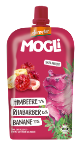 PRZECIER OWOCOWY BANAN MALINA RABARBAR 120g  MOGLI BEZ CUKRU DEMETER BIO