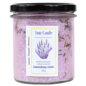 SÓL DO KĄPIELI NATURAL Z OLEJKAMI LAWENDOWY RELAKS 350 g - YOUR CANDLE