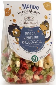 MAKARON RYŻOWY 3 KOLORY DINOZAURY BEZGLUT BIO 250 g PASTA NATURA