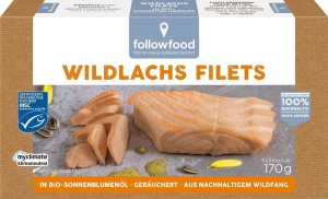 ŁOSOŚ DZIKI WĘDZONY MSC FILETY W BIO OLEJU 170 g  (124 g) - FOLLOWFOOD