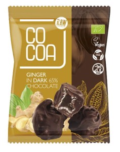 IMBIR KANDYZOWANY W CIEMNEJ CZEKOLADZIE 65% BIO 70 g - COCOA
